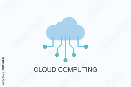 Cloud Computing Vector, Icon Or Logo Sign Symbol Illustration 