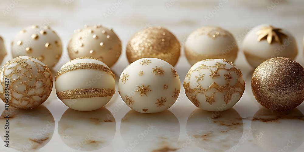 Elegant Gold & White Festive Globes Sparkle Elegant Gold & White Festive Globes Sparkle