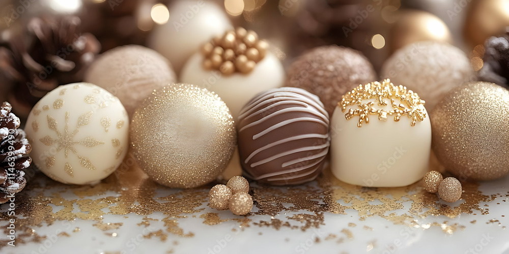 Elegant Gold & White Chocolate Truffles Delight Elegant Gold & White Chocolate Truffles Delight
