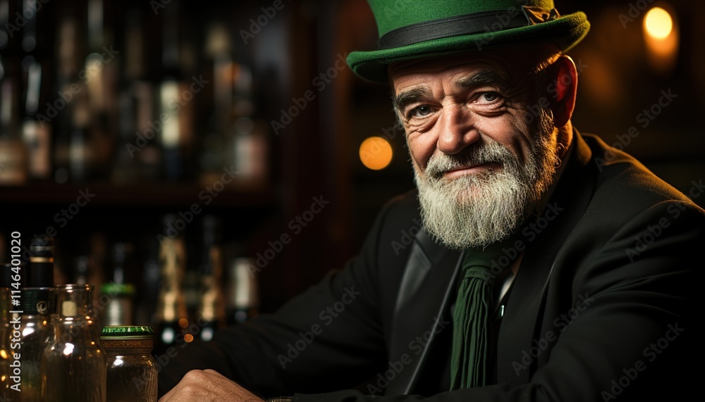 portrait of an irish man with a green hat portrait of an irish man with a green hat