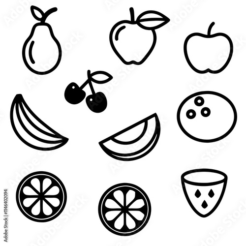 set of fruit icons