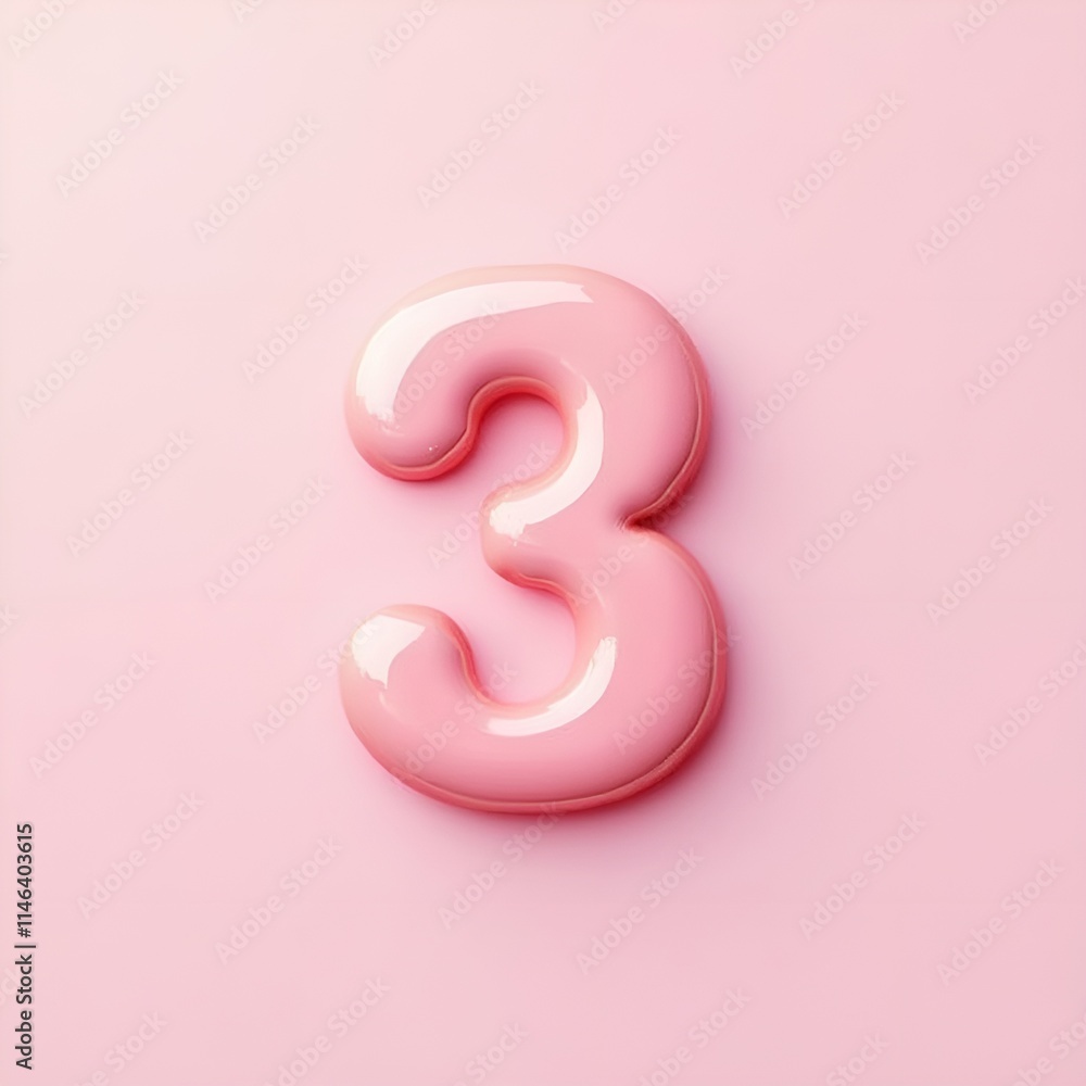 Pink number 3, three Pink number 3, three