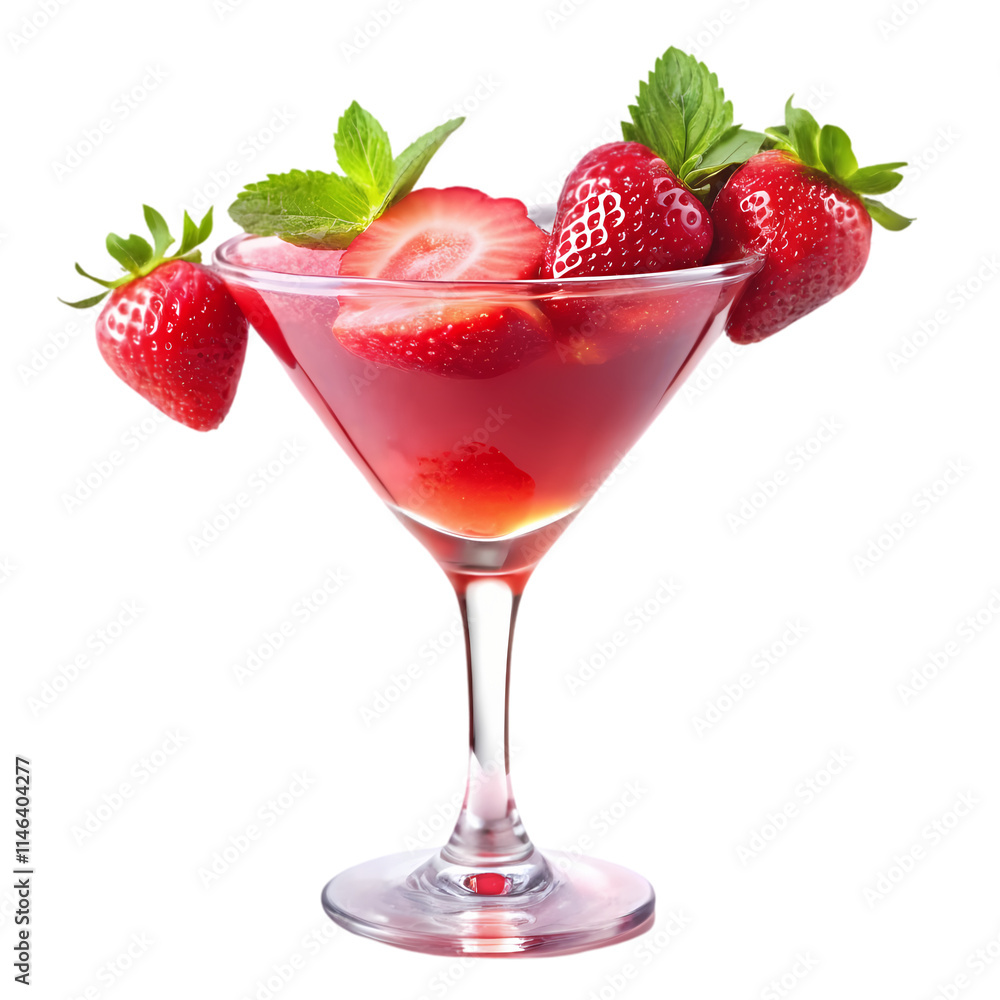 Refreshing Strawberry Cocktail in a Glass Refreshing Strawberry Cocktail in a Glass