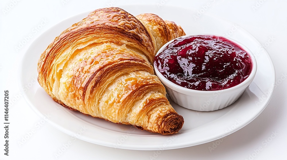 Golden Croissant and Berry Jam Breakfast Delight (1) Golden Croissant and Berry Jam Breakfast Delight (1)