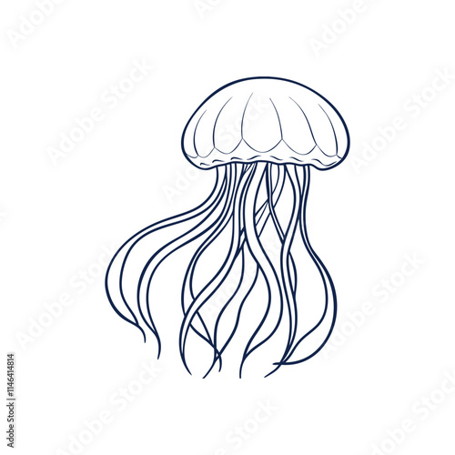 Jelly Fish Outline Art work photo