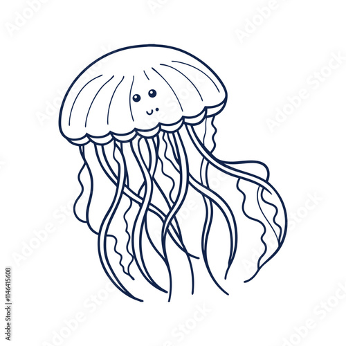 Jelly Fish Outline Art work