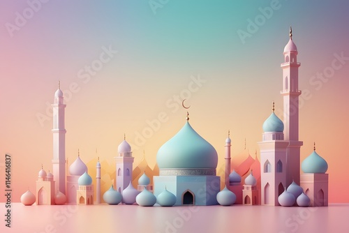 Gradient background for islamic ramadahan celebration photo