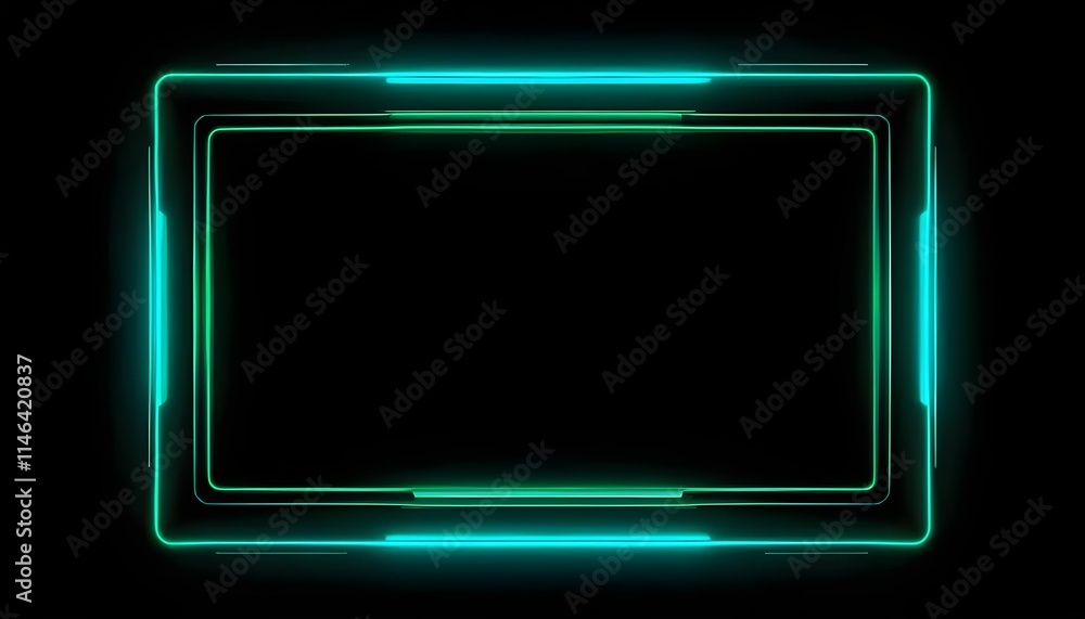 Futuristic Neon Frame with Digital Circuit Design in Green and Red Glow banner Futuristic Neon Frame with Digital Circuit Design in Green and Red Glow banner