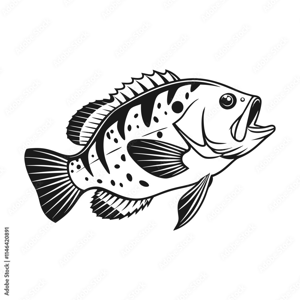 Obraz premium Bluegill Fish Vector Art and Illustration