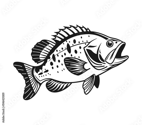 Bluegill Fish Vector Art and Illustration