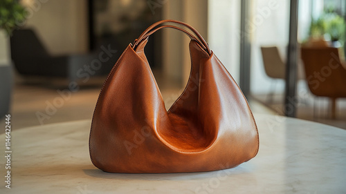 Stylish hobo bag on isolated white background generated.AI