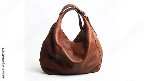 Stylish hobo bag on isolated white background generated.AI