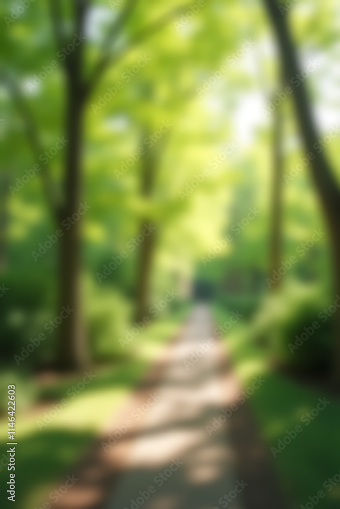 A blurred bokeh effect is created by out of focus trees in a serene garden scene during spring and summer seasons always._00003_ A blurred bokeh effect is created by out of focus trees in a serene garden scene during spring and summer seasons always._00003_