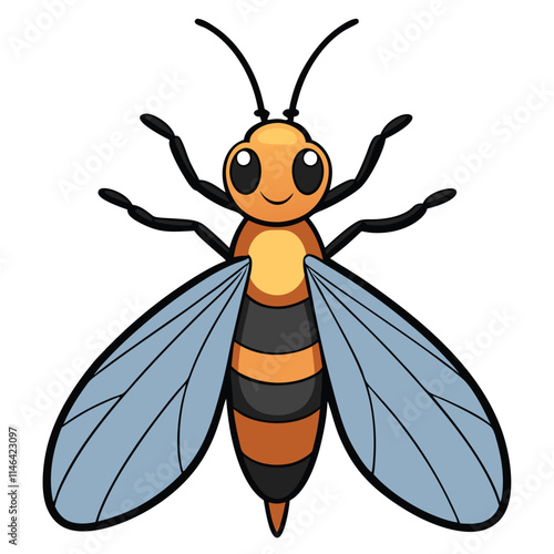 Firefly insect flat vector illustration on a white background