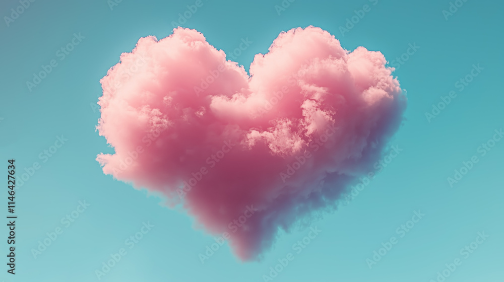 pink heart shaped cloud against a clear blue sky pink heart shaped cloud against a clear blue sky