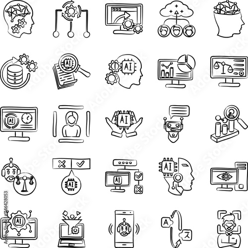 How to use AI 25 icon set in hand drawn style