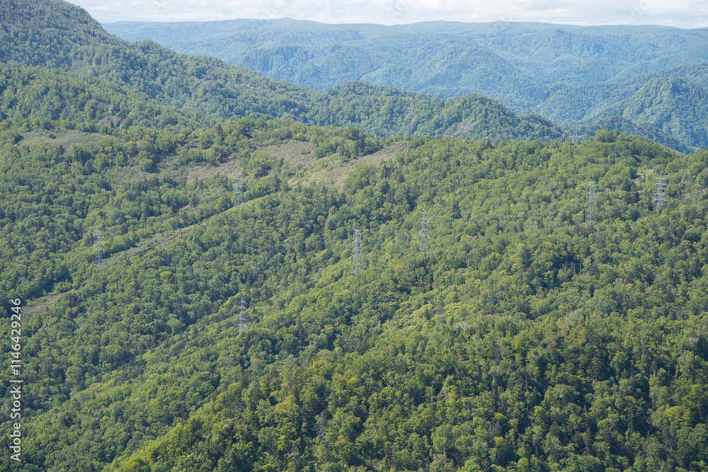 Fototapeta premium 北海道札幌市手稲区にある手稲山山頂からの風景