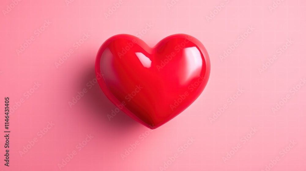 Minimalist Red Heart on Soft Pink Background, Perfect for Romantic Themes, Valentine's Day Design, Love and Affection Concepts, Decorative Art Minimalist Red Heart on Soft Pink Background, Perfect for Romantic Themes, Valentine's Day Design, Love and Affection Concepts, Decorative Art