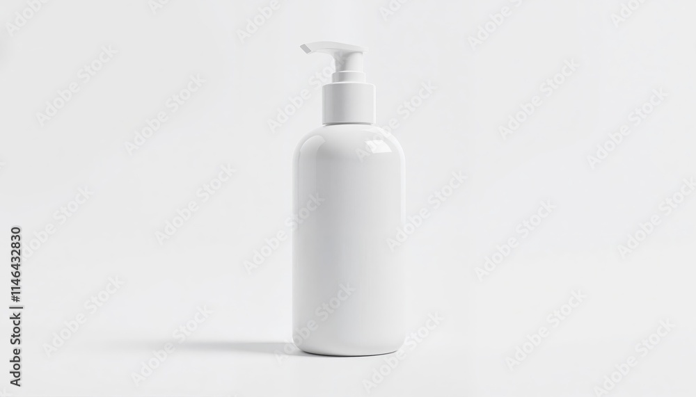 White pump bottle mockup for cosmetics White pump bottle mockup for cosmetics