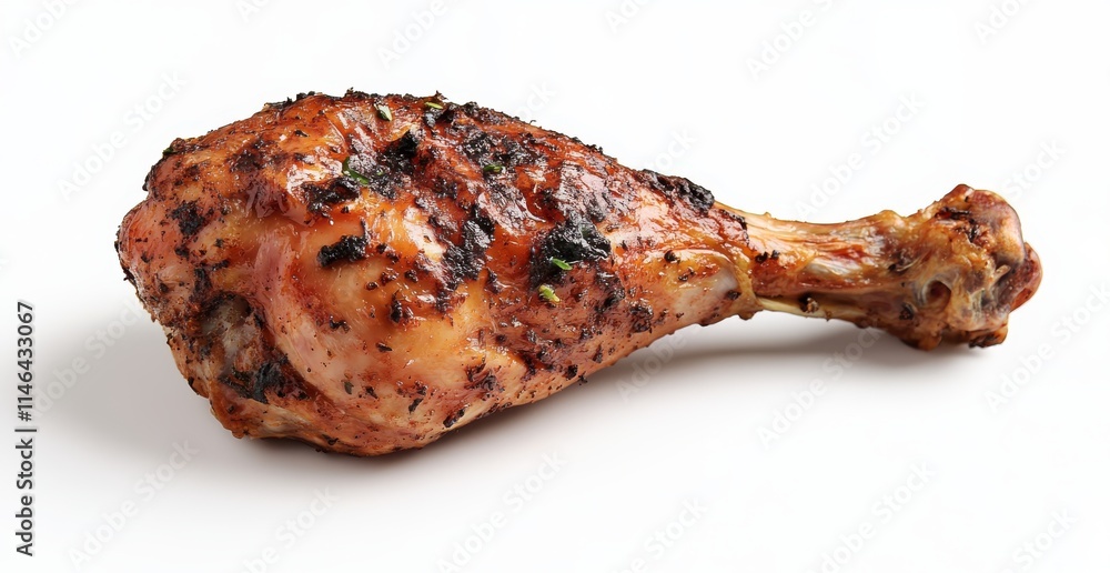 Grilled Barbecue Chicken Leg with Smoky Char and Juicy Texture Grilled Barbecue Chicken Leg with Smoky Char and Juicy Texture