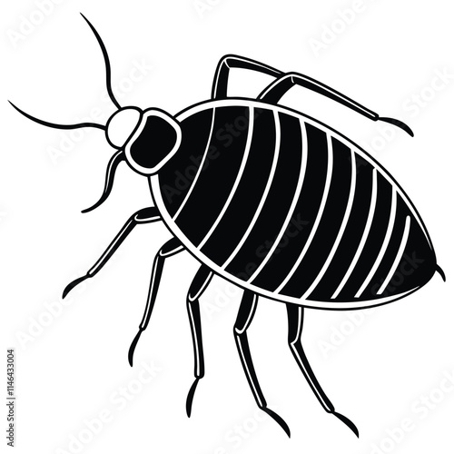 Flea insect flat vector illustration on a white background