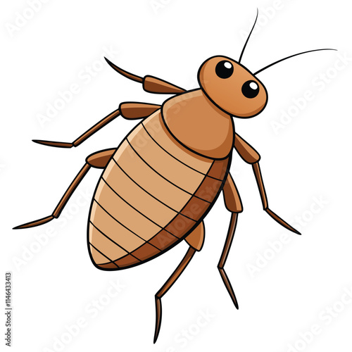 Flea insect flat vector illustration on a white background