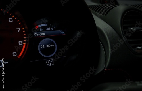 Fuel gauge in a car photo