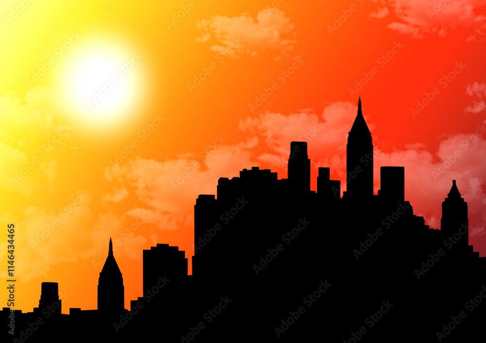 Fototapeta premium 風景 夕方の街