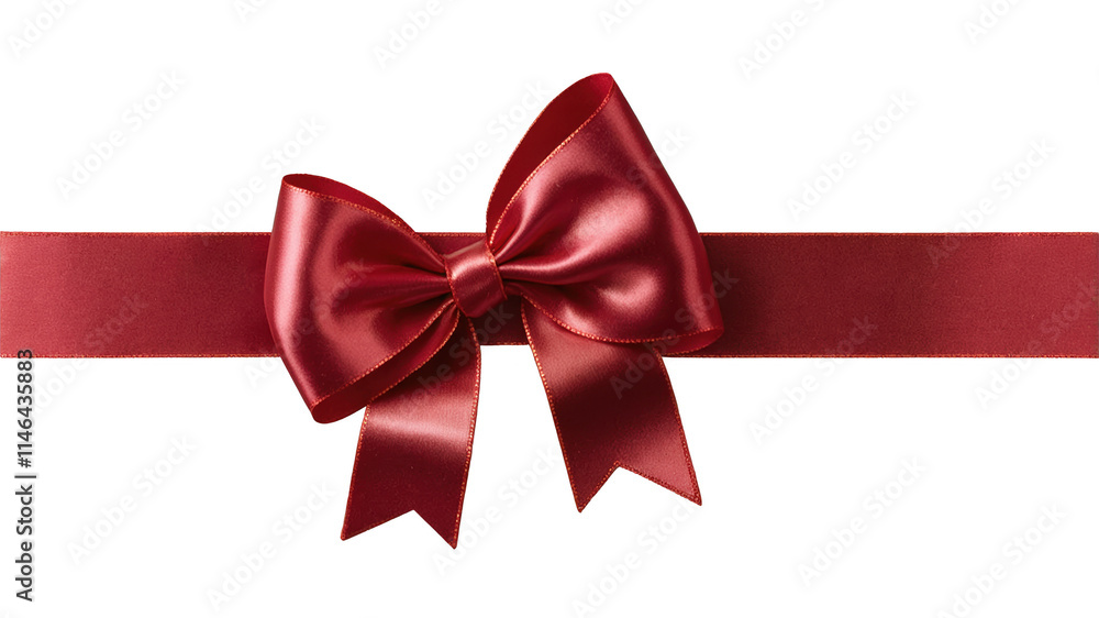 Decorative red ribbon bow with shiny loops and vivid appearance for gifts and celebrations Decorative red ribbon bow with shiny loops and vivid appearance for gifts and celebrations