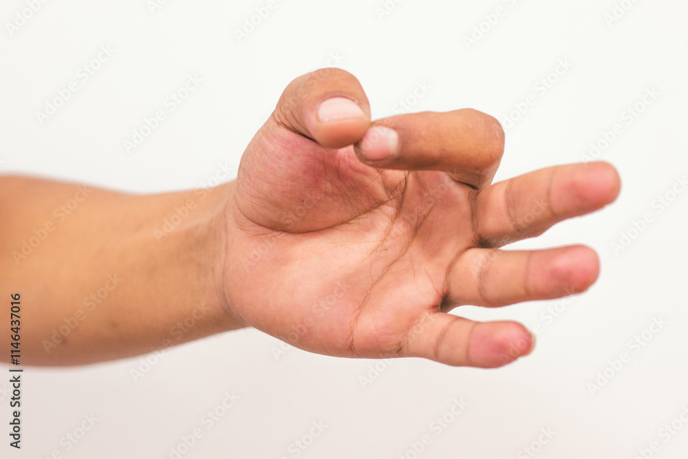 Photo of a man hand isolated on a white background Photo of a man hand isolated on a white background