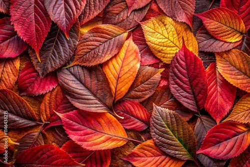 Wallpaper Mural Autumn Leaves Background Pattern, Red Brown Fall Foliage, Nature Photography, Seasonal Wallpaper, Abstract Leaf Texture Torontodigital.ca