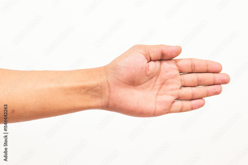 Photo of a man hand isolated on a white background Photo of a man hand isolated on a white background