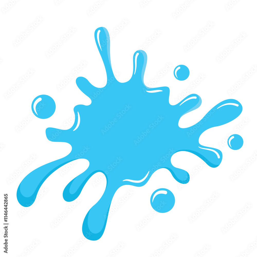 Single Water Splash Illustration Isolated on White Background Single Water Splash Illustration Isolated on White Background