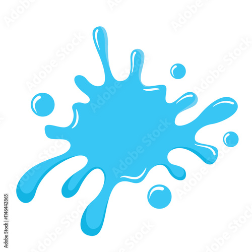 Single Water Splash Illustration Isolated on White Background