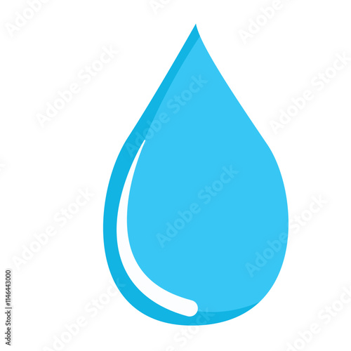 Single Water Splash Illustration Isolated on White Background