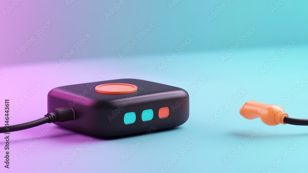 Fototapeta premium Modern electric vehicle charging station with vibrant colors and design