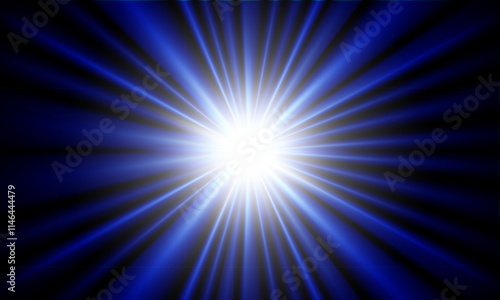 light blue burst pattern bright background. Radial soft rays. smooth sunshine.