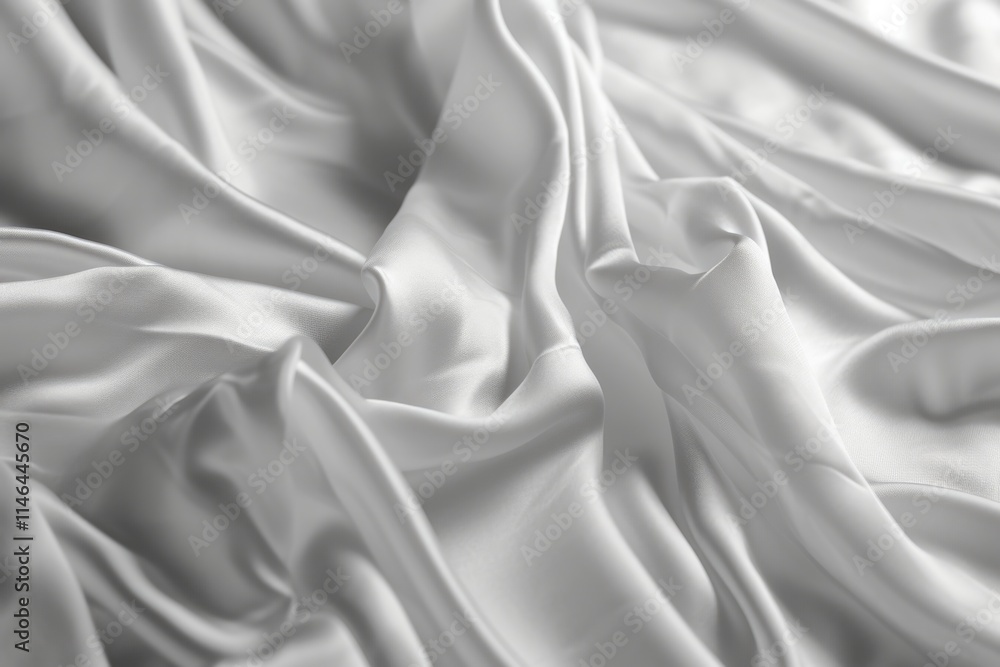 Obraz premium Delicate White Silk Texture with Copy Space for Text and Design