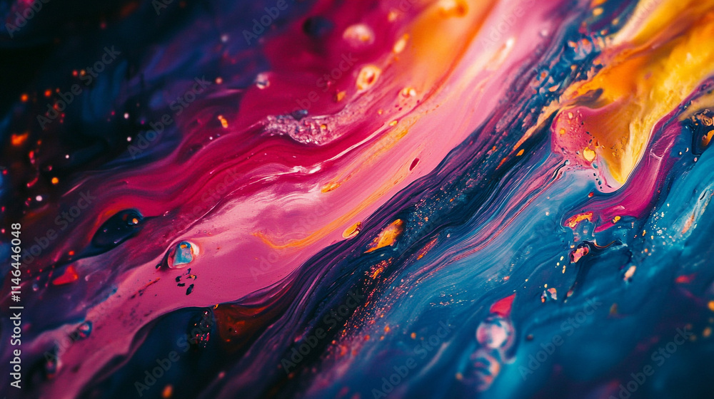 Colorful abstract painting with swirling patterns in vibrant hues. Colorful abstract painting with swirling patterns in vibrant hues.