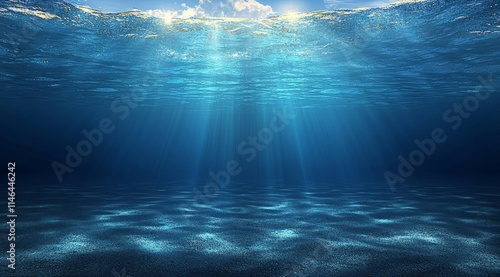 Underwater sea and sky, split shot of half water half sky, generative ai , isolated on white background,  , copy space, copy space for text,
