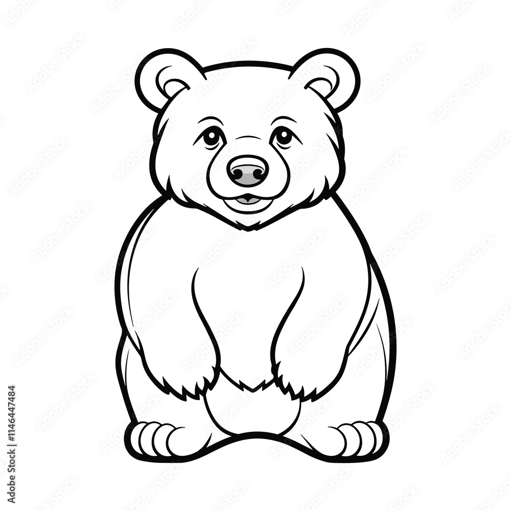 Fototapeta premium Elegant Silhouette Of A Bear Vector Illustration