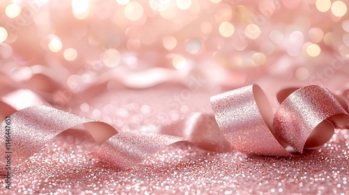 Cheerful cartoon 3D Happy New Year 2025 design with light peach and silver tones delicate glowing sparkles and a spacious blank ribbon for custom messages or greetings  Festive modern