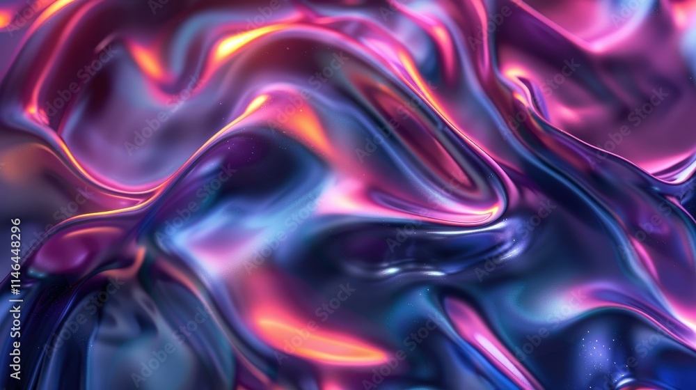 Abstract, holographic fluid patterns with light reflections Abstract, holographic fluid patterns with light reflections
