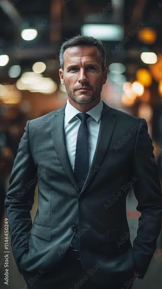Confident businessman posing in a stylish urban environment with a modern vibe Confident businessman posing in a stylish urban environment with a modern vibe