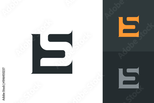 ES SE letter logo icon vector monogram business design concept