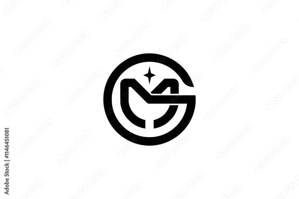 This is a unique GM letter logo in the shape of a black circle, suitable for company logo designs with the initials GM, electronics, electricity, automotive, community, workshops, spare parts This is a unique GM letter logo in the shape of a black circle, suitable for company logo designs with the initials GM, electronics, electricity, automotive, community, workshops, spare parts