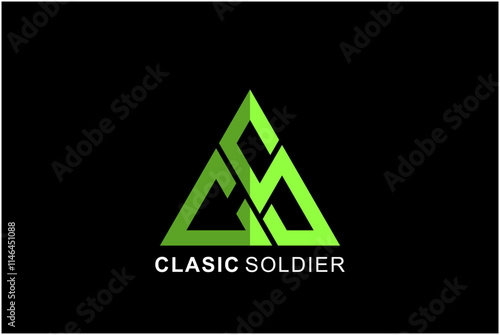 Unique SC letter logo in green triangle shape suitable for logo design for expedition companies, warehouses, gaming, children's toy shops, spare parts, computer equipment, hardware shops