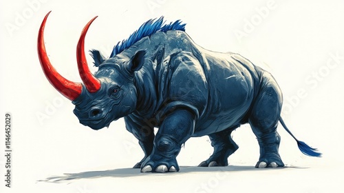 Powerful Rhinoceros in a Dynamic Artistic Style photo