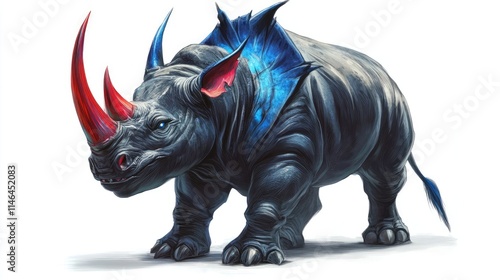 Powerful Rhinoceros in a Dynamic Artistic Style photo