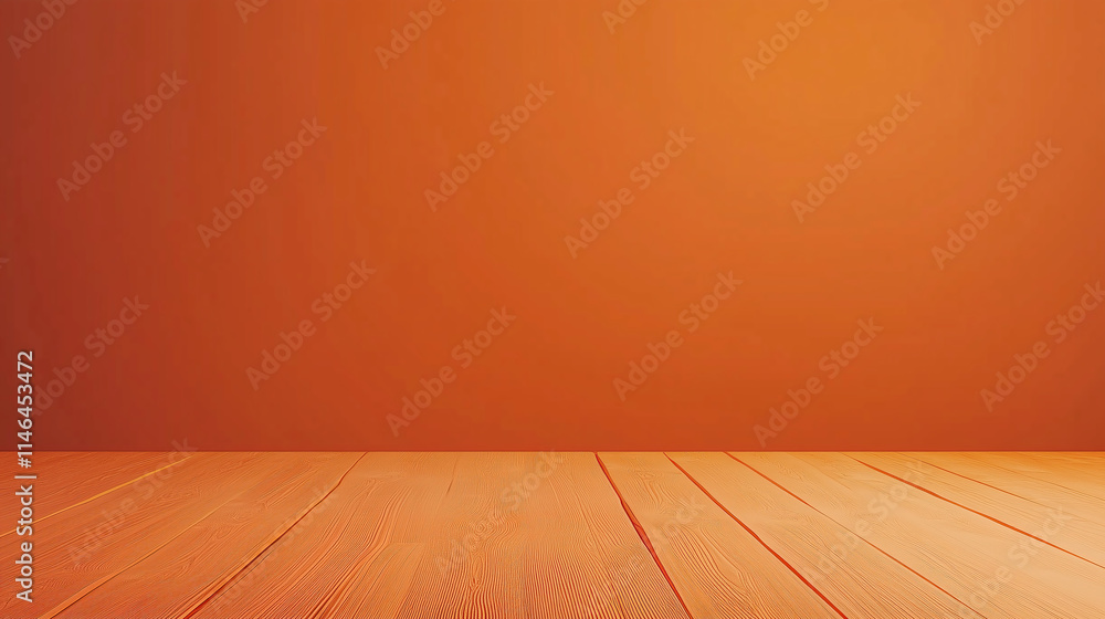 close up of empty wooden table with orange background close up of empty wooden table with orange background